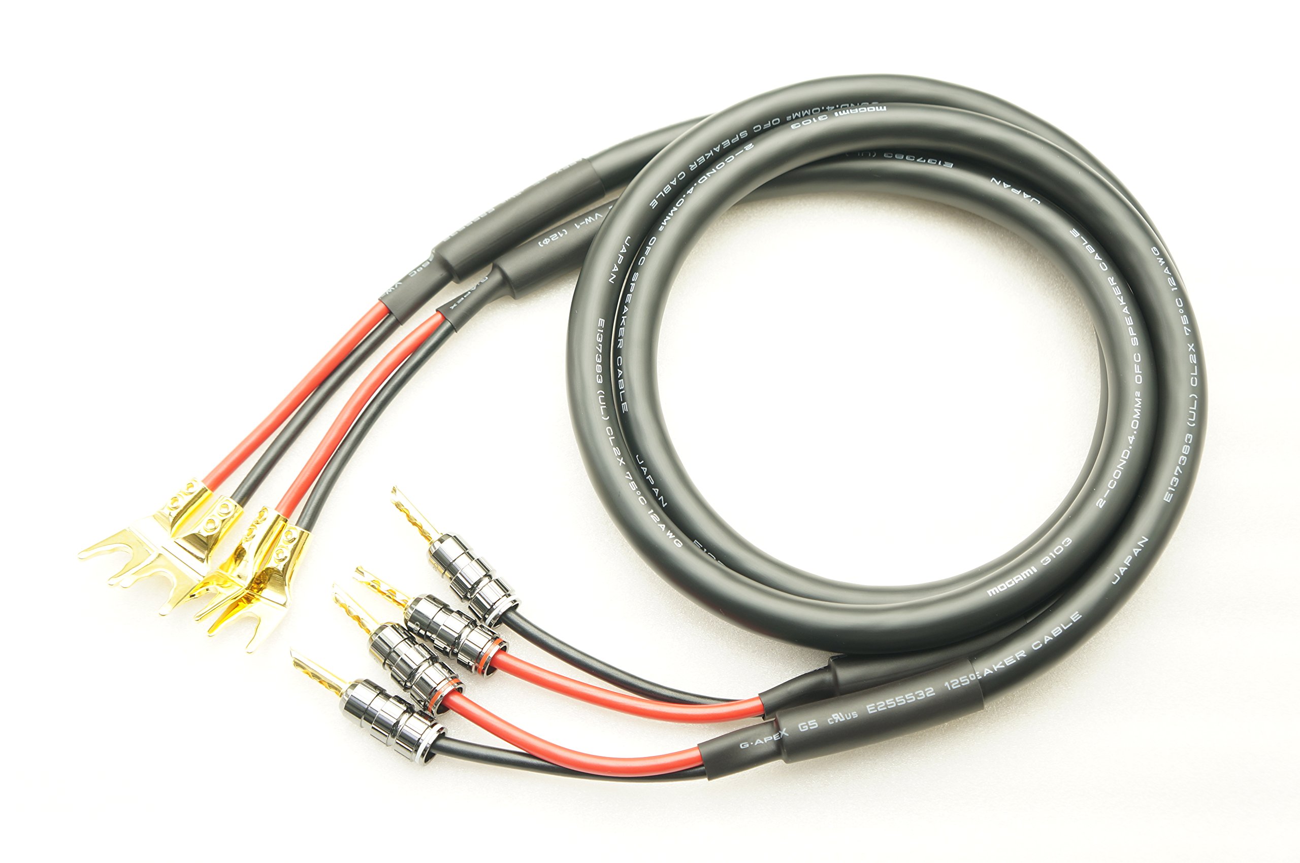 Amazon.co.jp: MOGAMI 3103 2本ペア Yラグ-バナナ スピーカーケーブル